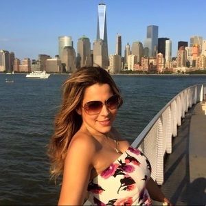 Floral strapless spring or summer dress